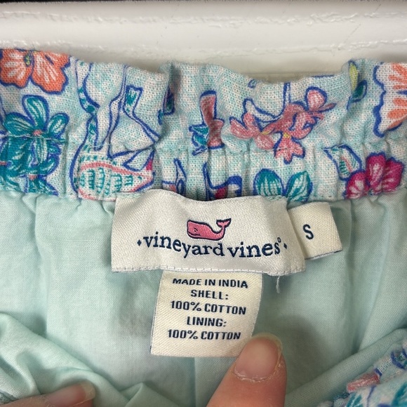 Vineyard vines off the shoulder beach print dress sz sm - Picture 5 of 7
